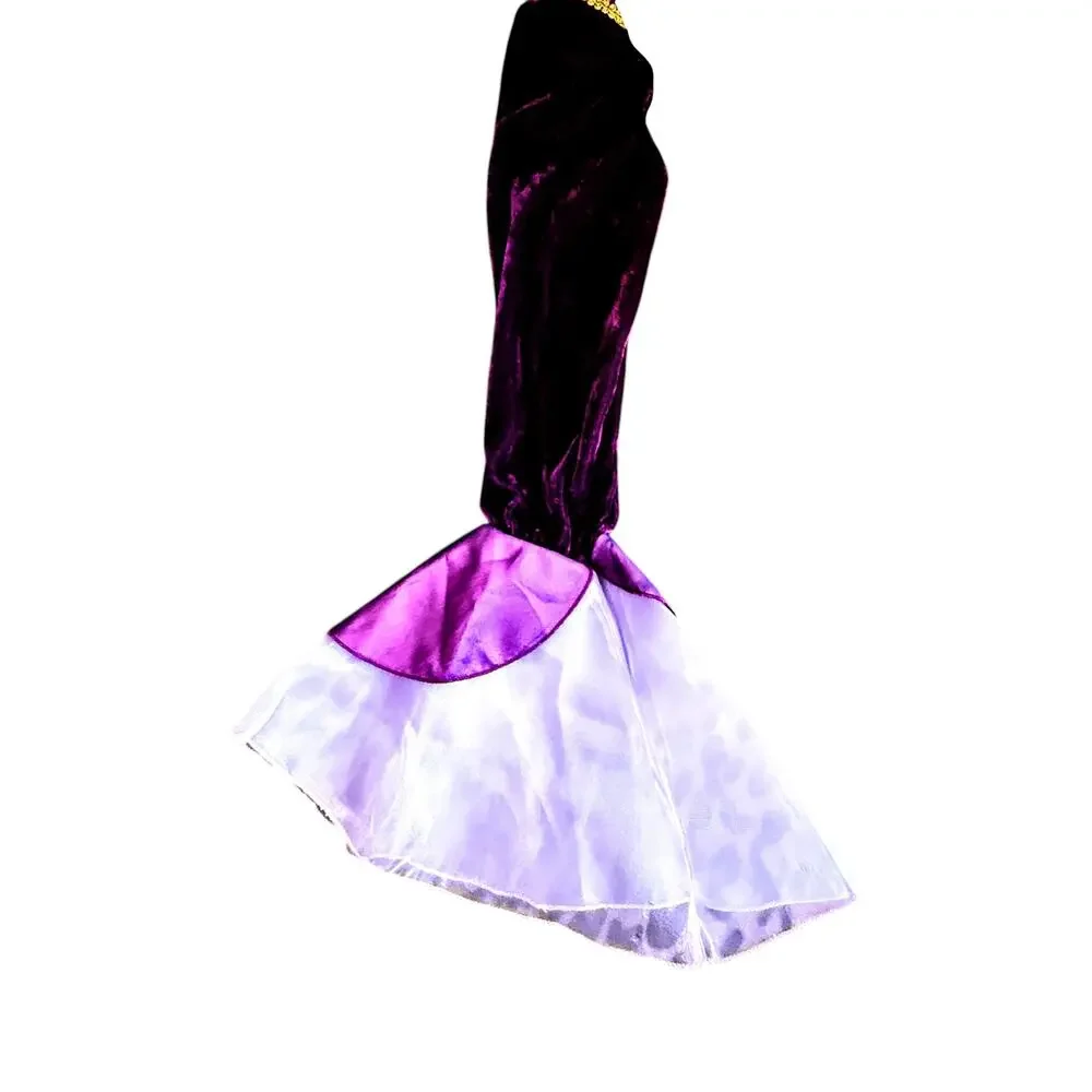 Girls Purple Velvet Medieval Renaissance Princess Costume Dress [10-12]